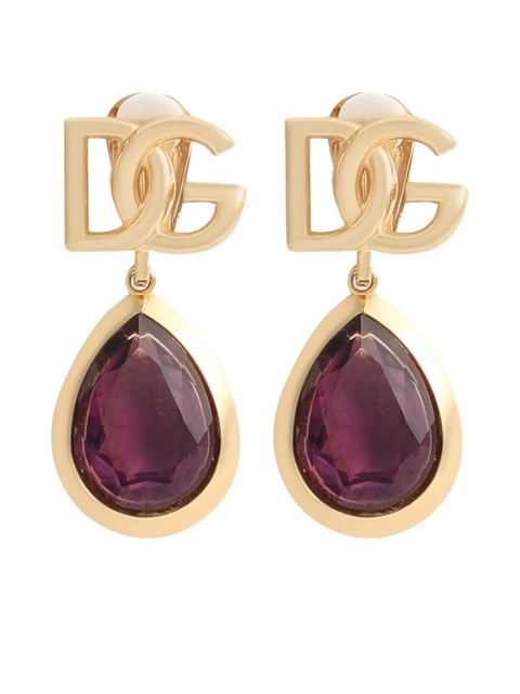 Dolce & Gabbana logo-plaque earrings - Gold - zdjęcie produktu nr 1