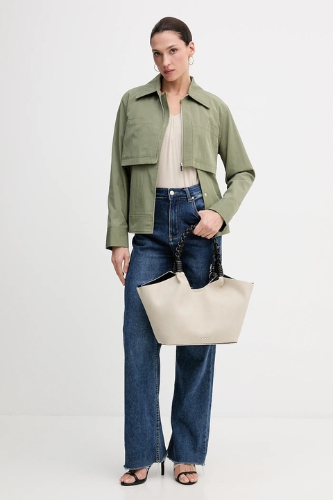 Sisley kurtka kolor zielony przejściowa oversize 2T7GLN05Y - zdjęcie produktu nr 2