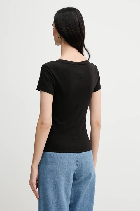Tommy Jeans t-shirt bawełniany 2-pack damski kolor czarny DW0DW21367 - zdjęcie produktu nr 2