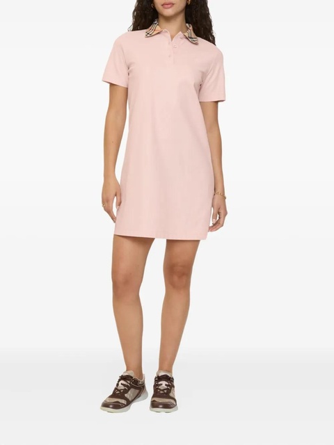 Burberry check-collar cotton polo shirt mini dress - Pink - zdjęcie produktu nr 2
