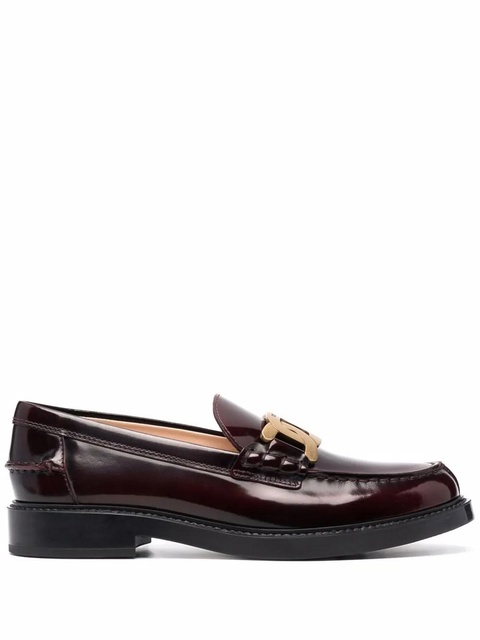 Tod's patent leather logo-plaque loafers - Red - zdjęcie produktu nr 1