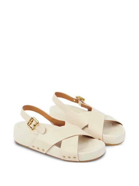 Chloé Mae cross-strap studded sandals - Neutrals - zdjęcie produktu nr 2