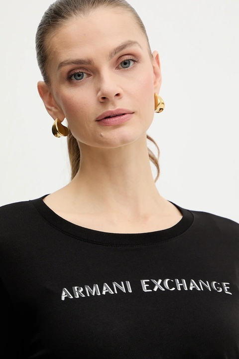 Armani Exchange longsleeve bawełniany kolor czarny XW001383 AF10356 - zdjęcie produktu nr 1