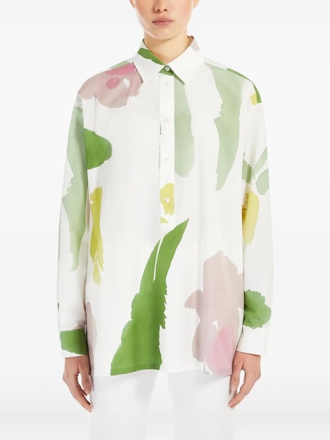 Max Mara Verace abstract-print long-sleeve shirt - White - zdjęcie produktu nr 2