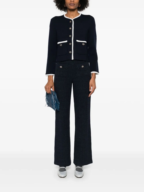 Maje contrast-trim cardigan - Blue - zdjęcie produktu nr 1