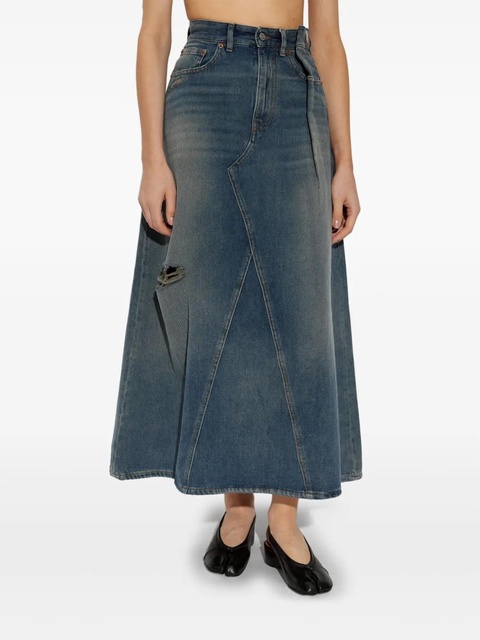 MM6 Maison Margiela distressed effect skirt - Blue - zdjęcie produktu nr 2