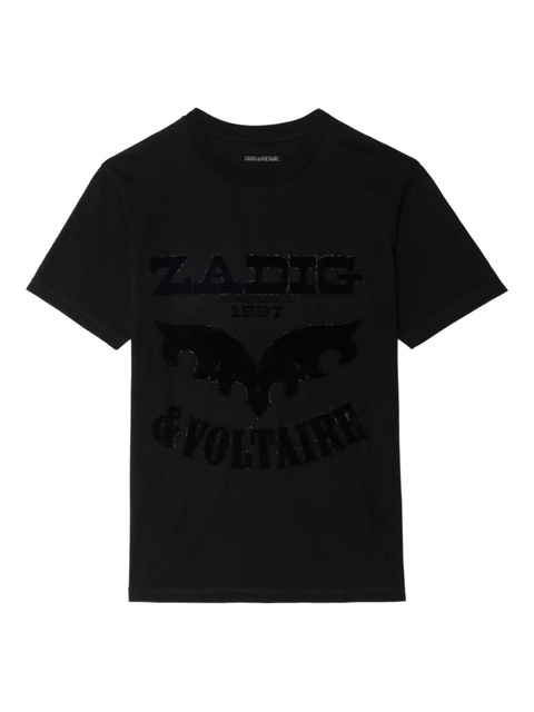 Zadig&Voltaire Edwin bat-embellished logo T-shirt - Black - zdjęcie produktu nr 1