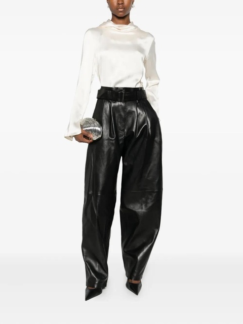 Magda Butrym belted leather trousers - Black - zdjęcie produktu nr 2