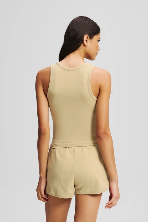 Karl Lagerfeld szorty damskie kolor beżowy z aplikacją medium waist A3W44007 - zdjęcie produktu nr 1