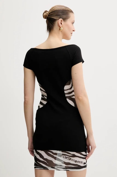 Versace Jeans Couture sukienka kolor czarny mini dopasowana 78HAO9A6 J0020 - zdjęcie produktu nr 2