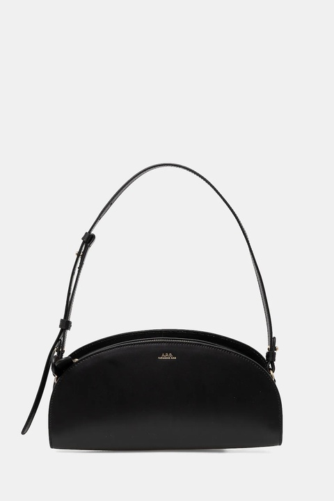 A.P.C. torebka skórzana sac demi-lune shoulder kolor czarny PXCAX.F61997 - zdjęcie produktu nr 1