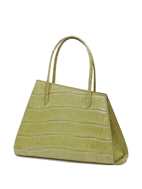 Liffner mini croc-embossed leather top-handles tote bag - Green - zdjęcie produktu nr 1