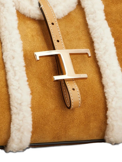 Tod's shearling-trimmed suede bag - Brown - zdjęcie produktu nr 2