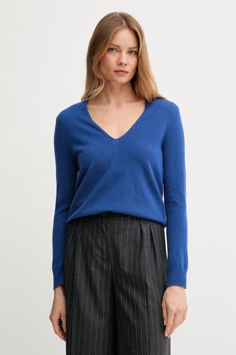 United Colors of Benetton sweter wełniany damski kolor niebieski lekki 1002D401Y - zdjęcie produktu nr 1