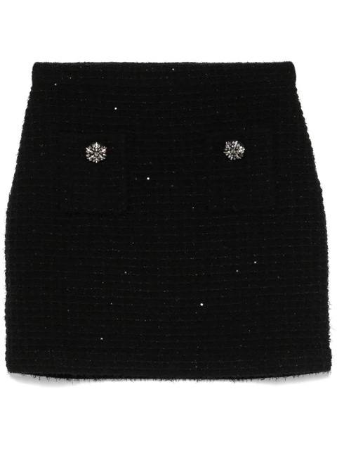 Self-Portrait textured knit mini skirt - Black - zdjęcie produktu nr 1