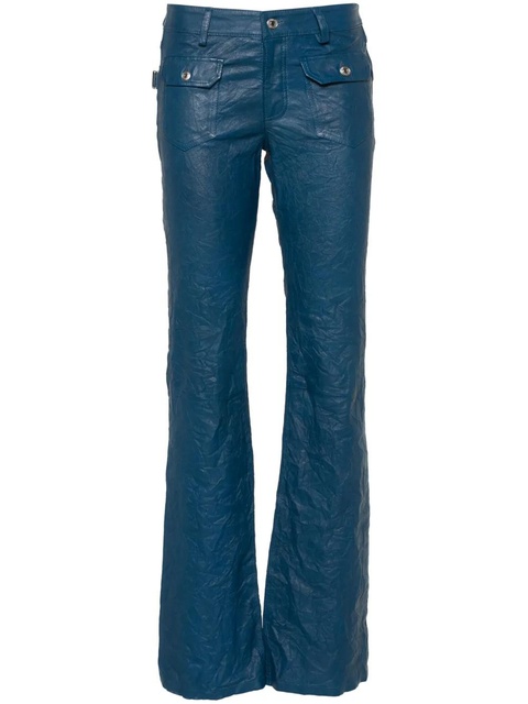 Zadig&Voltaire Hippie crinkled leather flared trousers - Blue - zdjęcie produktu nr 1