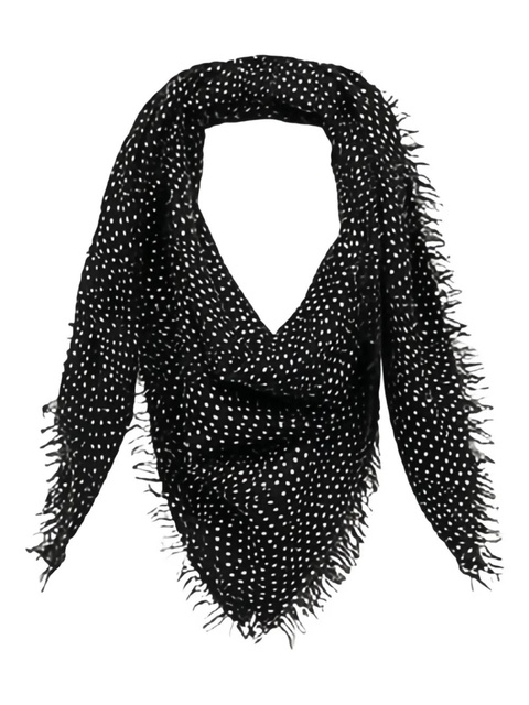 ISABEL MARANT Alecia polka-dot fringed scarf - Black - zdjęcie produktu nr 1