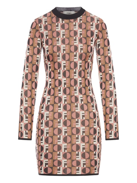 FENDI Optical geometric day dress - Pink - zdjęcie produktu nr 1