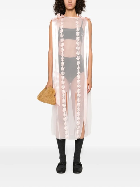 Simone Rocha ribbon-trimmed sleeveless midi dress - Pink - zdjęcie produktu nr 2