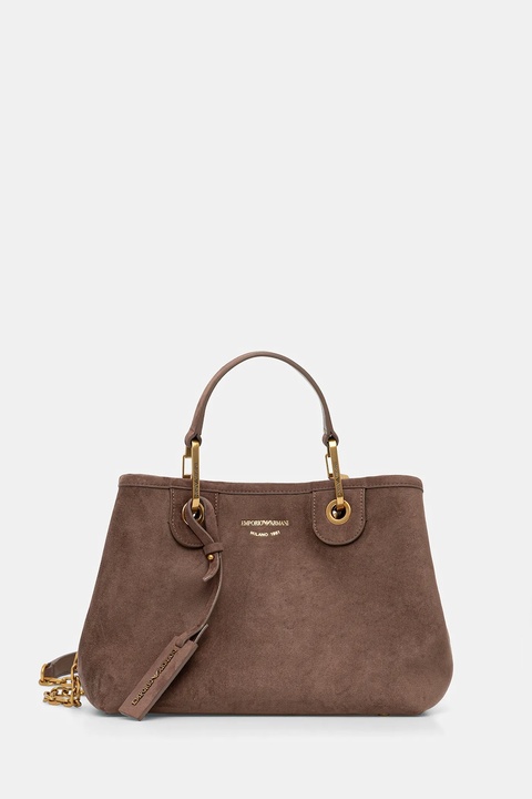Emporio Armani torebka skórzana kolor brązowy EW000361 AF17730 - zdjęcie produktu nr 1