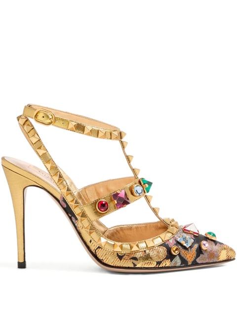 Valentino Garavani 100mm Rockstud pumps - Gold - zdjęcie produktu nr 1