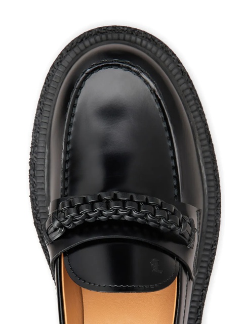 Tod's almond-toe leather loafers - Black - zdjęcie produktu nr 2