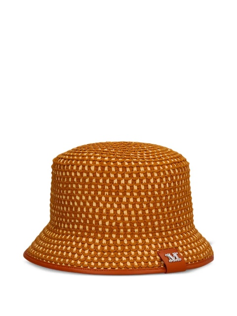 Max Mara woven leather-trim bucket hat - Brown - zdjęcie produktu nr 1
