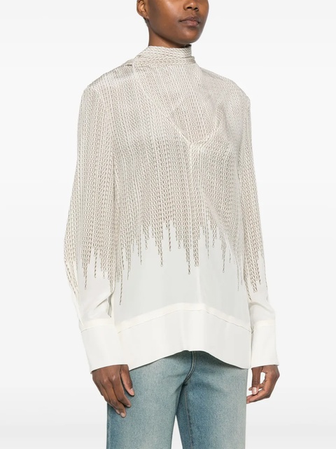 Victoria Beckham chain-link print blouse - Neutrals - zdjęcie produktu nr 1