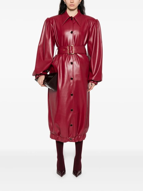 Rowen Rose belted puff-sleeve coat - Red - zdjęcie produktu nr 2