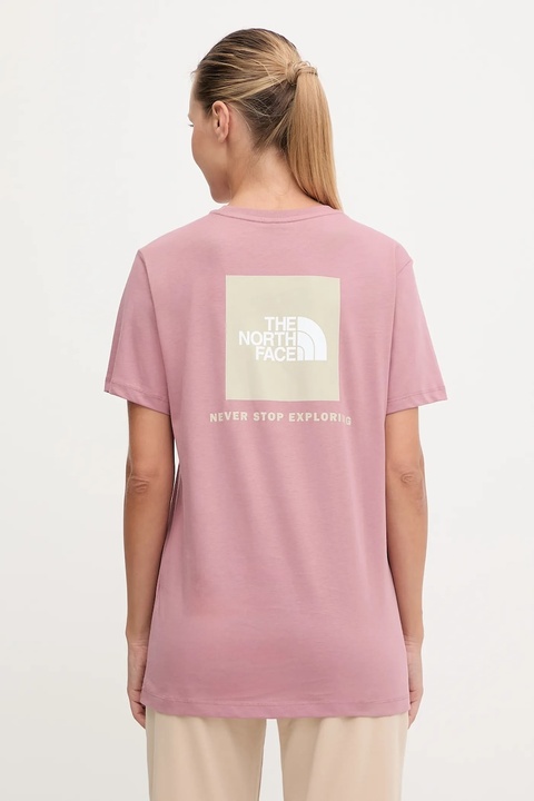 The North Face t-shirt bawełniany damski kolor różowy NF0A87NKFA71 - zdjęcie produktu nr 1