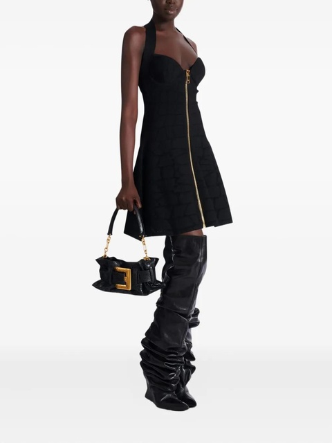 Balmain mini Anthem embossed-crocodile buckle clutch bag - Black - zdjęcie produktu nr 2