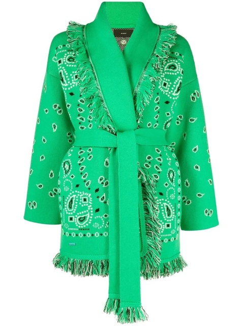 Alanui Bandana belted cardigan - Green - zdjęcie produktu nr 1