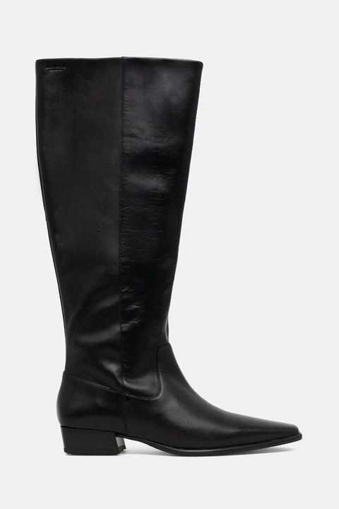 Vagabond Shoemakers kozaki skórzane NELLA damskie kolor czarny na płaskim obcasie 6016-001-20 - zdjęcie produktu nr 2