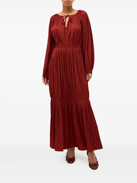 Marie Oliver Perrin pleated tie-neck maxi dress - Red - zdjęcie produktu nr 1