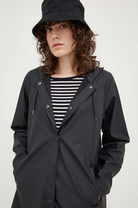 Rains kurtka przeciwdeszczowa 18050 A-line W Jacket damska kolor czarny przejściowa 18050.01-01Black - zdjęcie produktu nr 1