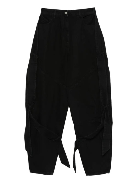 The Attico tie-detail panelled jeans - Black - zdjęcie produktu nr 1
