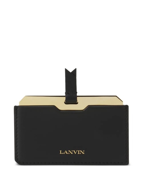 Lanvin gold-stamp leather card holder - Black - zdjęcie produktu nr 2