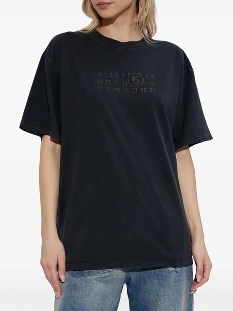 MM6 Maison Margiela Numbers-print cotton T-shirt - Black - zdjęcie produktu nr 2
