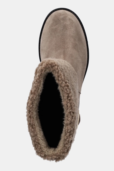 BOSS botki Eleri damskie kolor beżowy na płaskim obcasie 50552748 - zdjęcie produktu nr 2