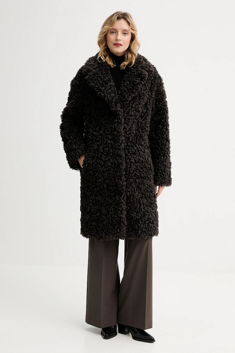 Stand Studio płaszcz Camille Cocoon Coat damski kolor brązowy przejściowy oversize 61137-9061 - zdjęcie produktu nr 1