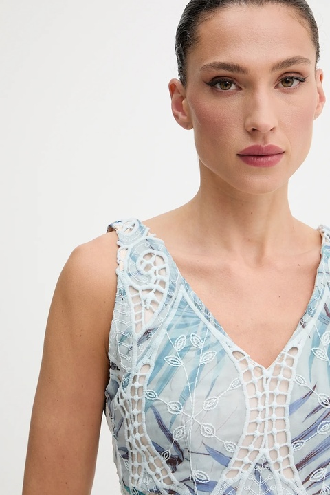 Guess sukienka ANASTASIA kolor beżowy mini rozkloszowana W5GK98 WHAD2 - zdjęcie produktu nr 1