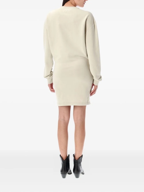 MARANT ÉTOILE Pipper fleece twist-front mini dress - Neutrals - zdjęcie produktu nr 2