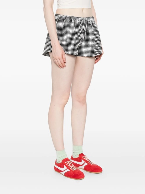 Hunza G gingham-check shorts - Black - zdjęcie produktu nr 2