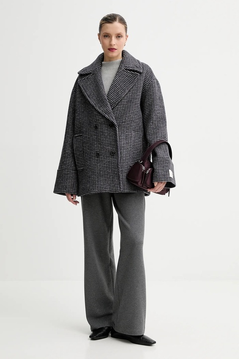 Marc O'Polo sweter bawełniany damski kolor szary z półgolfem 511605960419 - zdjęcie produktu nr 2