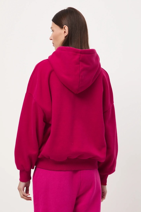 Medicine bluza damska kolor czerwony z kapturem gładka - zdjęcie produktu nr 1