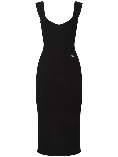 Dolce & Gabbana layered-neck midi dress - Black - zdjęcie produktu nr 1