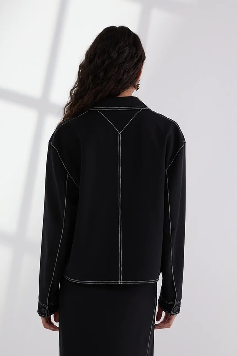 Karl Lagerfeld kurtka jeansowa kolor czarny przejściowa A3W14041 - zdjęcie produktu nr 2