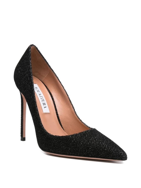 Aquazzura 110mm pointed-toe glitter pumps - Black - zdjęcie produktu nr 2