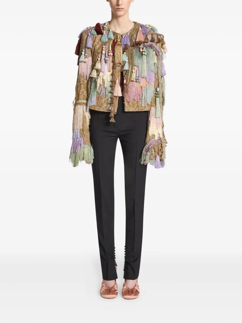 DRIES VAN NOTEN tassel-embellished jacket - Green - zdjęcie produktu nr 1