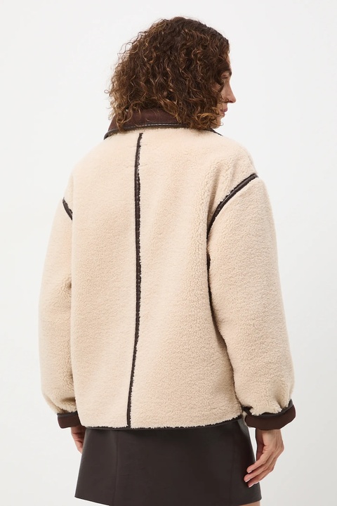 Medicine kurtka damska kolor beżowy przejściowa oversize - zdjęcie produktu nr 2